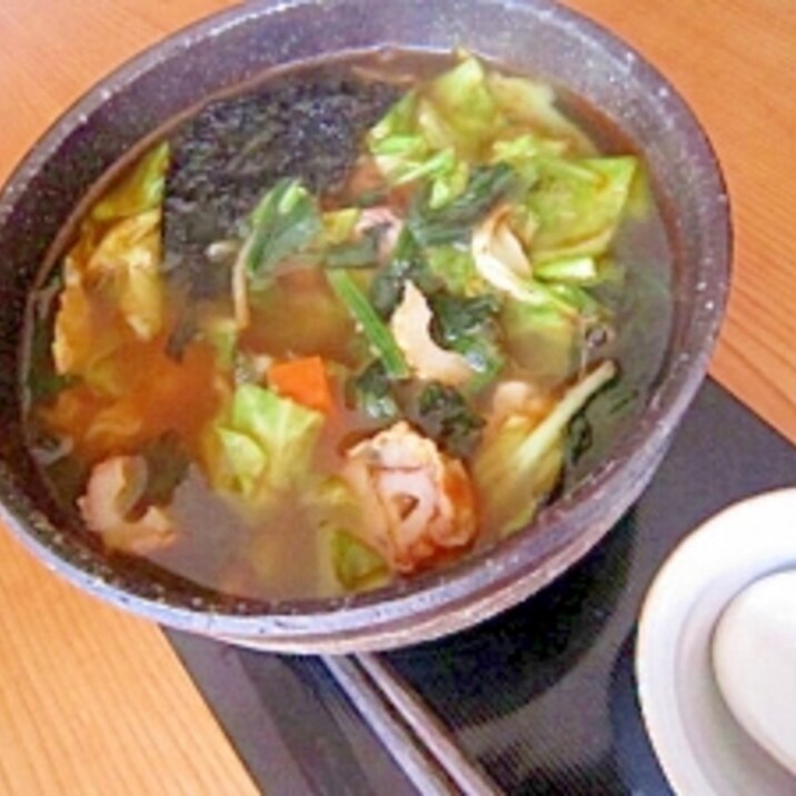 海苔竹輪野菜ラーメン